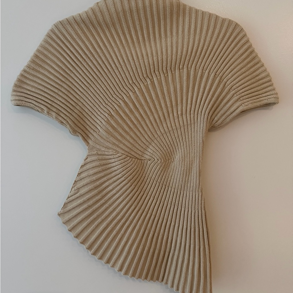 Cult Gaia Beige Cable Knit Sweater